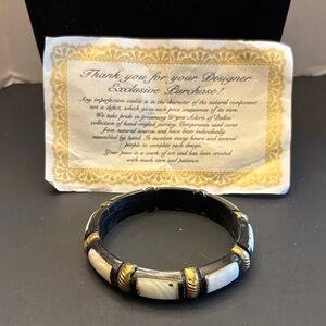 Adorn of Dallas Brown and White Bangle Bracelet